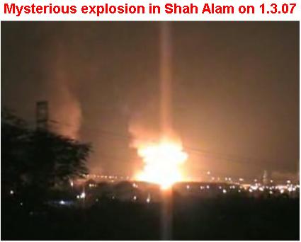 Mysterious explosion in Shah Alam on 1.3.07