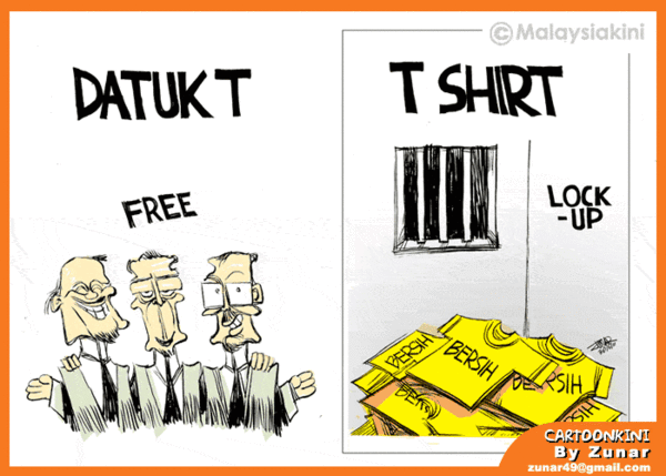 T-shirts: free and unfree By Zunar